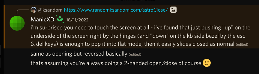 A screenshot of someone mentioning a much better way.