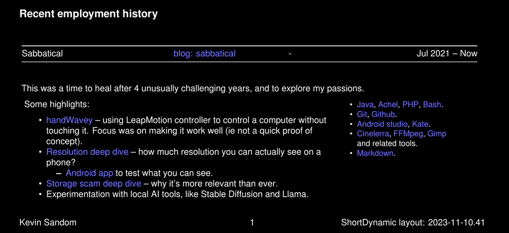 A screenshot showing several aspects discussed below.