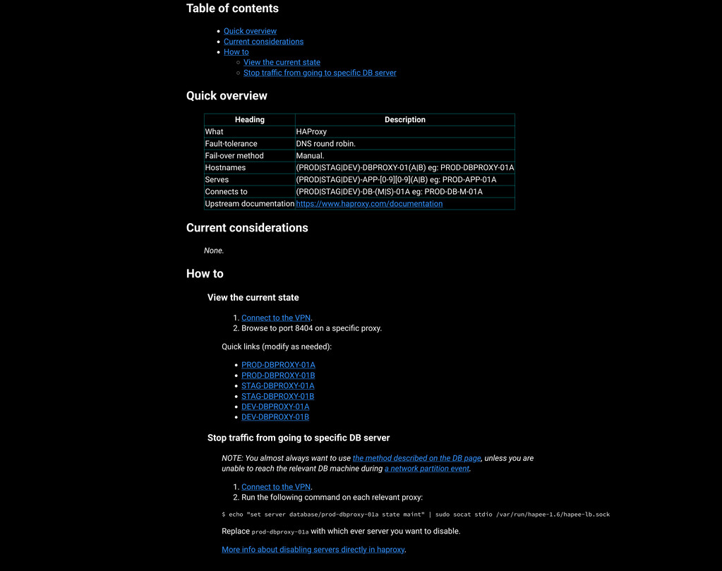 A screenshot of the DBPROXY example documentation.