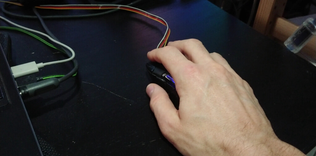 Using a conventional mouse.