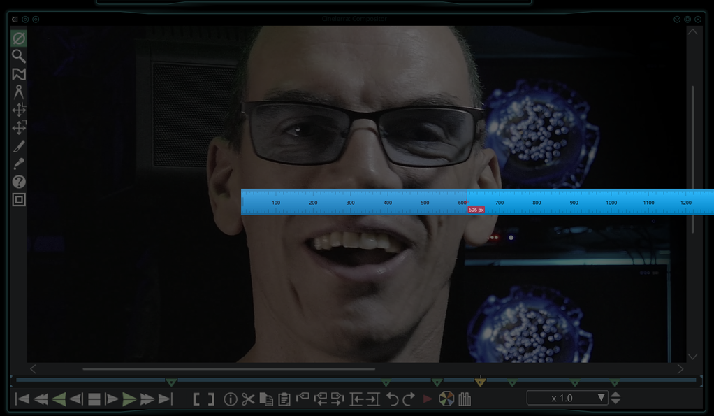 A screeenshot of measuring the width of my face.