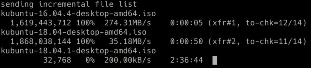 Screenshot of the OS-provided disk cache skewing early writing speeds.